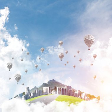 Binalar ve gökdelenler ile modern cityscape