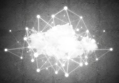 bulut bilgi işlem bağlantı kavramı beton duvar, bağlantı ve veri kavramı paylaşımı kablosuz teknolojileri