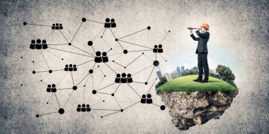 Yeşil Adası üzerinde mühendis adam