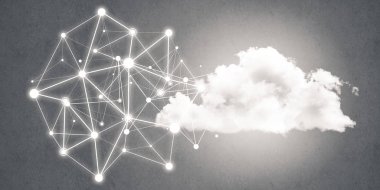 Arka plan resmi sosyal bağlantı ve gri duvar ağ kavramı ile