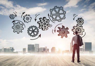 işadamı modern cityscape arıyorsunuz