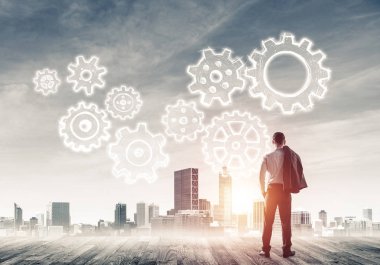 işadamı modern cityscape arıyorsunuz