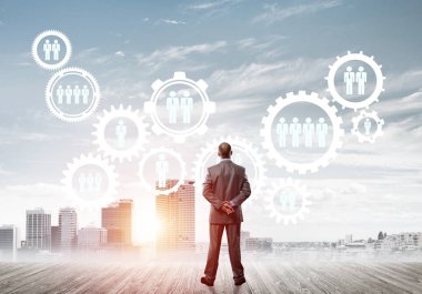 işadamı modern cityscape arıyorsunuz