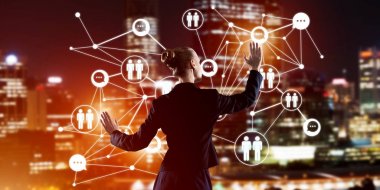 işkadını gece cityscape karşı 