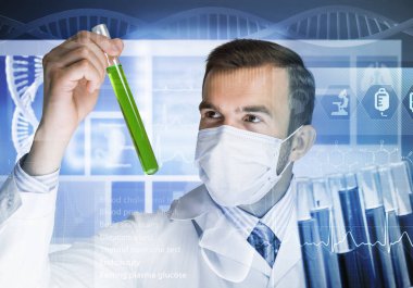 Reaktifler karıştırma genç bilim adamı