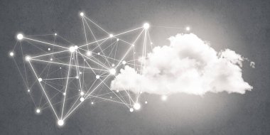 Arka plan resmi sosyal bağlantı ve gri duvar ağ kavramı ile