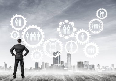 işadamı modern cityscape arıyorsunuz