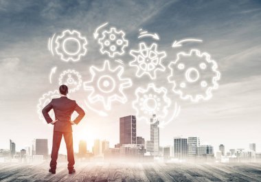 işadamı modern cityscape arıyorsunuz