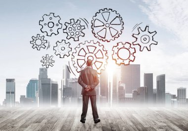 işadamı modern cityscape arıyorsunuz