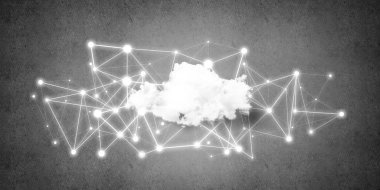 bulut bilgi işlem bağlantı kavramı beton duvar, bağlantı ve veri kavramı paylaşımı kablosuz teknolojileri