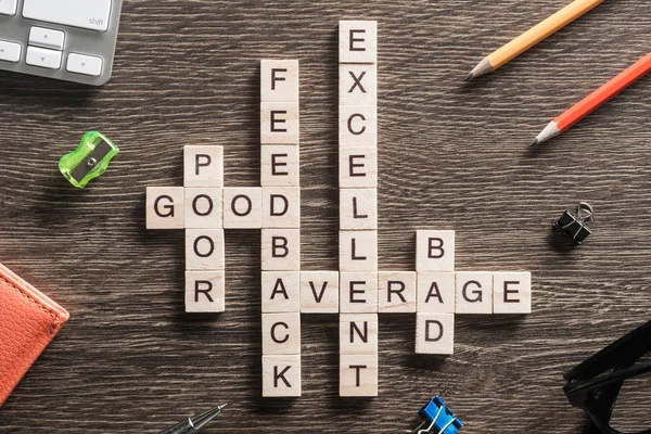 Words Computer Connection Concepts Collected Crossword Wooden Cubes — Stock Photo, Image