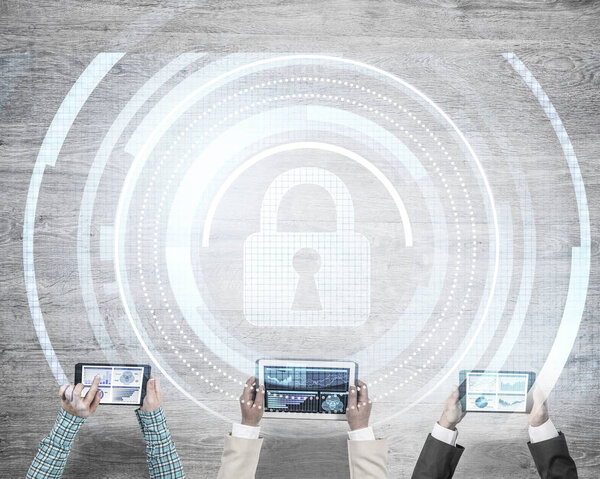 Group of people with devices 