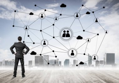 işadamı modern cityscape arıyorsunuz