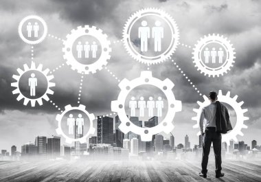 işadamı modern cityscape arıyorsunuz