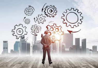 işadamı modern cityscape arıyorsunuz