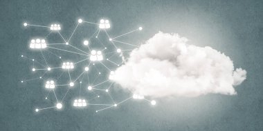 Arka plan resmi sosyal bağlantı ve duvardaki ağ kavramı ile