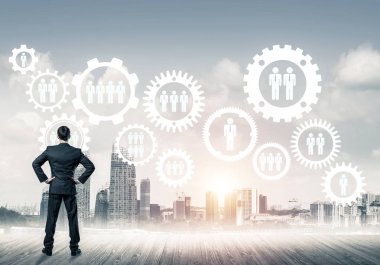 işadamı modern cityscape arıyorsunuz