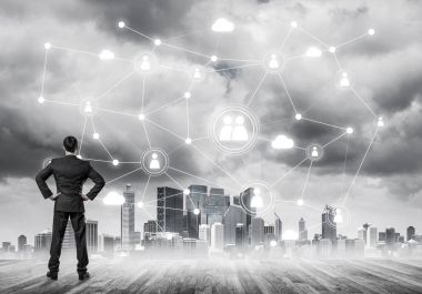 işadamı modern cityscape arıyorsunuz