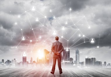 işadamı modern cityscape arıyorsunuz