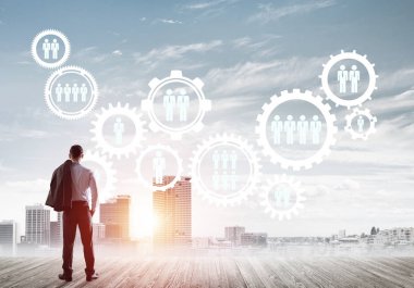 işadamı modern cityscape arıyorsunuz