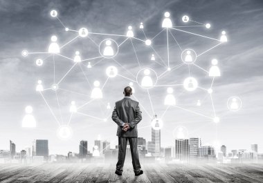 işadamı modern cityscape arıyorsunuz