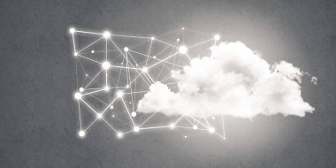 Arka plan resmi sosyal bağlantı ve gri duvar ağ kavramı ile