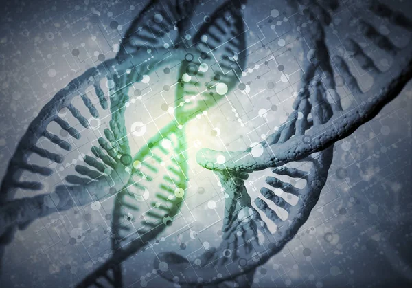 Contesto Con Concetto Ricerca Sulle Molecole Dna Rendering — Foto Stock