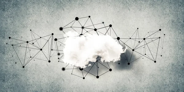 Cloud Computing Verbinding Concept Betonnen Muur — Stockfoto