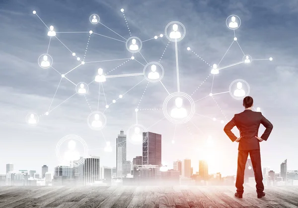 işadamı modern cityscape arıyorsunuz