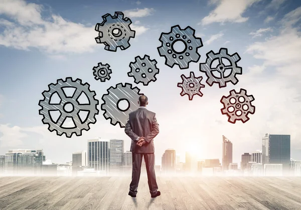 işadamı modern cityscape arıyorsunuz