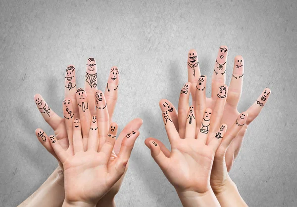 Close View Child Parent Hands Symbol Happy Family — Stock Photo, Image