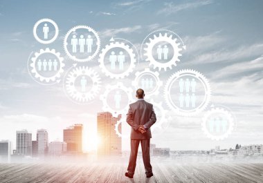 işadamı modern cityscape arıyorsunuz