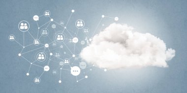 Arka plan görüntüsü ile sosyal bağlantı ve ağ kavramı mavi duvar