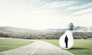 Ampulün içindeki iş adamı 