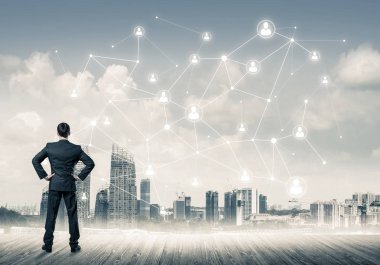 işadamı modern cityscape arıyorsunuz