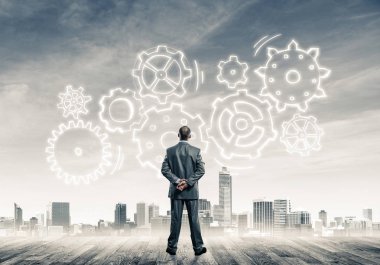 işadamı modern cityscape arıyorsunuz