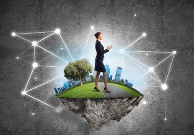 Yeşil Adası üzerinde iş kadını