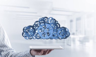 işadamı sunan tablet pc