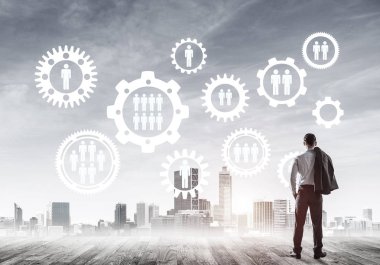 işadamı modern cityscape arıyorsunuz