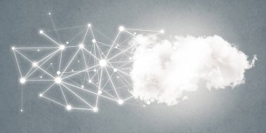 Arka plan görüntüsü ile sosyal bağlantı ve ağ kavramı mavi duvar