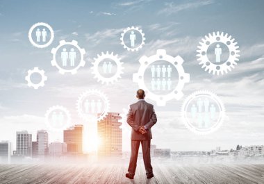 işadamı modern cityscape arıyorsunuz