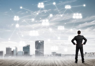 işadamı modern cityscape arıyorsunuz