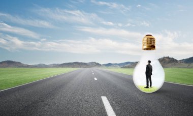 Ampulün içindeki iş adamı 