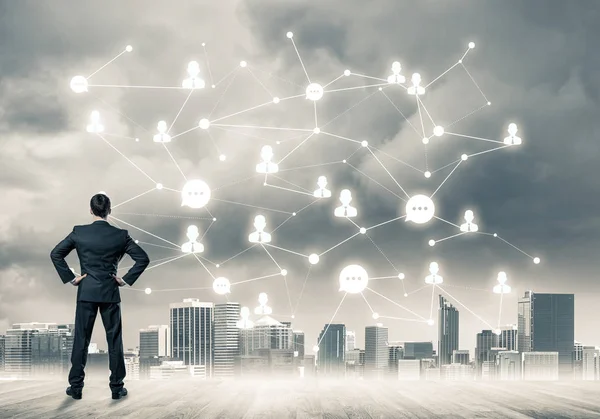işadamı modern cityscape arıyorsunuz
