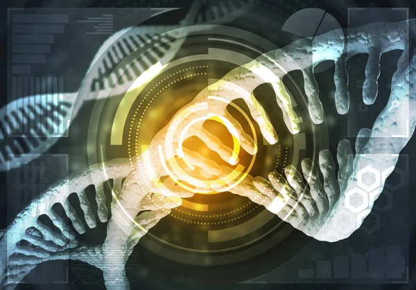 Background Dna Molecule Research Concept Rendering — Stock Photo, Image