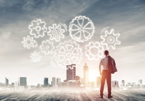 işadamı modern cityscape arıyorsunuz