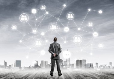 işadamı modern cityscape arıyorsunuz