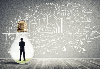 İşadamı ampul içinde