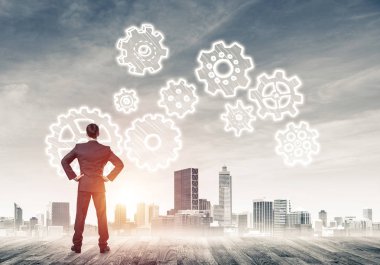 işadamı modern cityscape arıyorsunuz