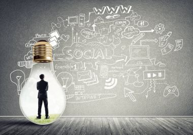 İşadamı ampul içinde